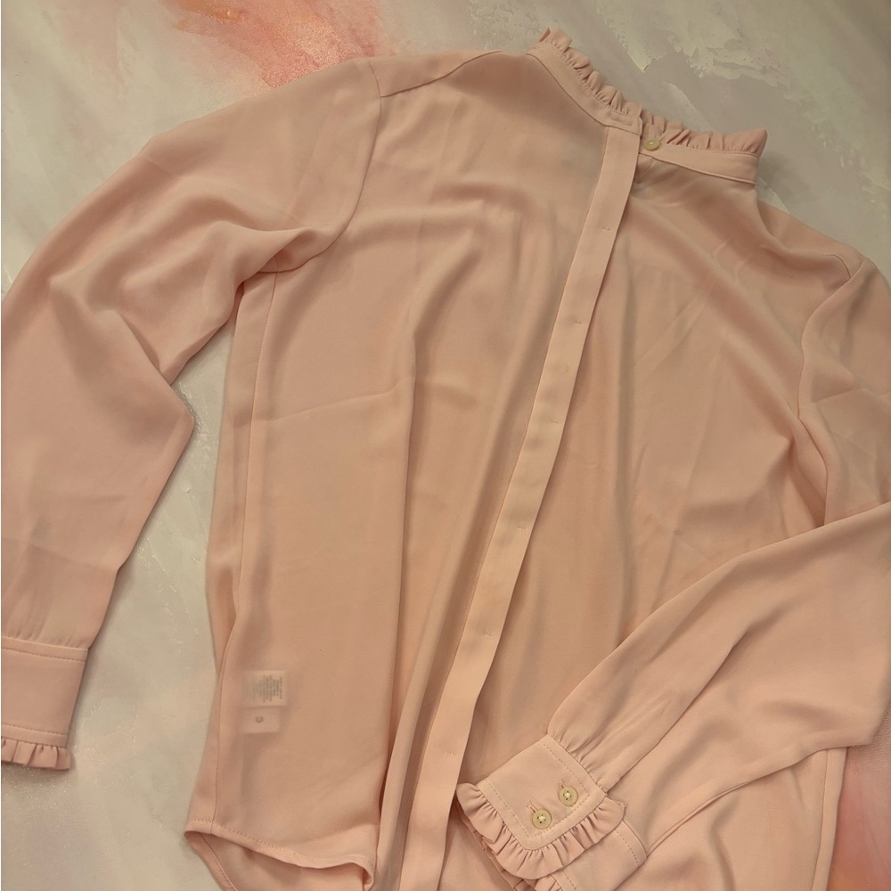 Pretty Ballet Pink Lott Button Down Blouse